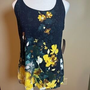 Chico's Womens Size 0/ US 4 Desert Garden Polish Tank Basic Knit Classic Navy